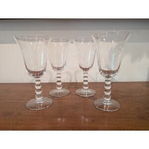 Vintage Imperial Glass Candlewick Water Goblets – Set of 4 – Clear Elegant Glass